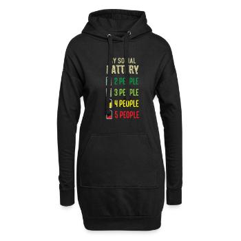 My Social Battery Funny Antisocial Introvert - Hoodie-Kleid - Schwarz - Vorne