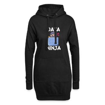 Data Ninja - Hoodie-Kleid - Schwarz - Vorne