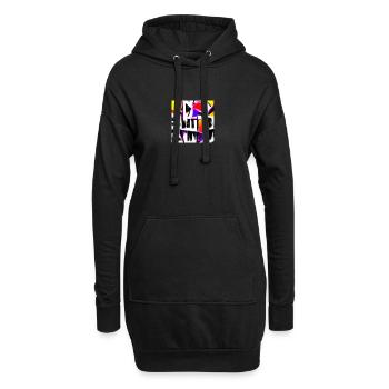 funky colours - Hoodie Dress - black - Front