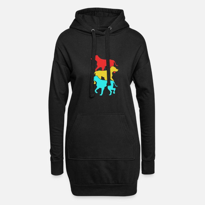 Rhodesian Ridgeback - Hoodie-Kleid - Schwarz