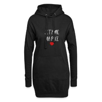 je t'aime ma puce - Sweat-shirt à capuche long Femme - noir - Devant