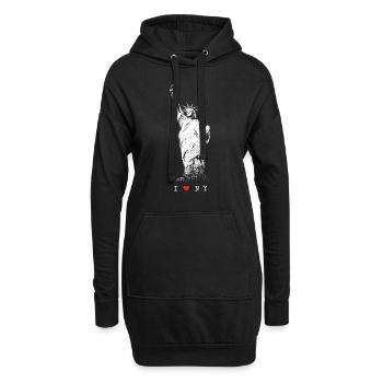 I Love NY New York Freiheitsstatue USA Skyline NYC - Hoodie-Kleid - Schwarz - Vorne