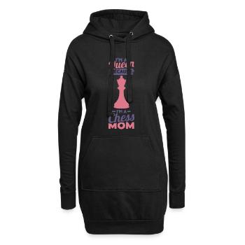 Schach Mutter - Hoodie-Kleid - Schwarz - Vorne