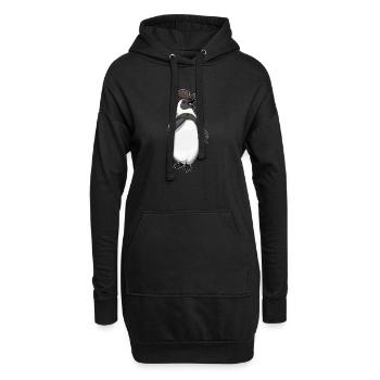 Pinguin Bräutigam Ehering Hochzeit - Hoodie-Kleid - Schwarz - Vorne