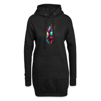 Feder - Hoodie-Kleid - Schwarz - Vorne