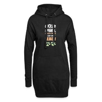 Cocker Spaniel Joie de vivre - Sweat-shirt à capuche long Femme - noir - Devant