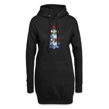 Motif du vase tulipe de Delft - Sweat-shirt à capuche long Femme - noir - Devant