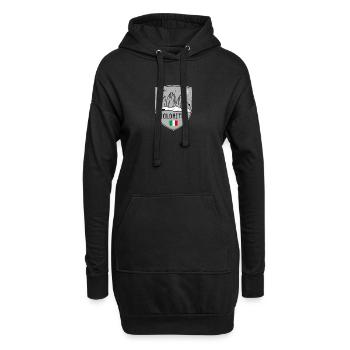 Tre Cime Dolomiten Italie Armoiries - Sweat-shirt à capuche long Femme - noir - Devant