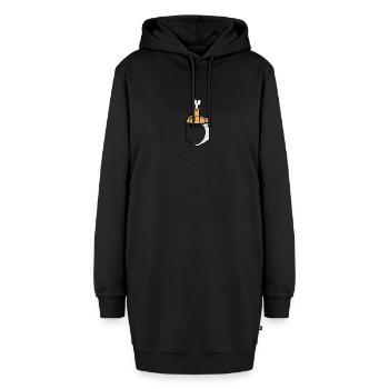 Fuck You Brusttasche Mittelfinger Shirt Geschenk - Hoodie-Kleid - Schwarz - Vorne - AI Model Female 172 light (172cm)