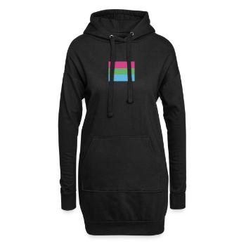 Drapeau de la fierté polysexuelle - Sweat-shirt à capuche long Femme - noir - Devant