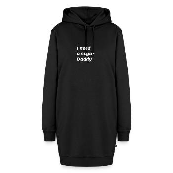 I need a sugar Daddy - Hoodie-Kleid - Schwarz - Vorne
