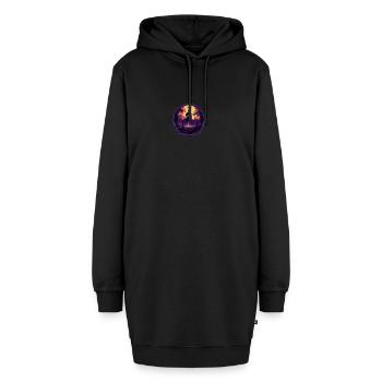 Halloween. Gruseliges Bild in Form einer Glaskugel - Hoodie-Kleid - Schwarz - Vorne - AI Model Female 172 light (172cm)