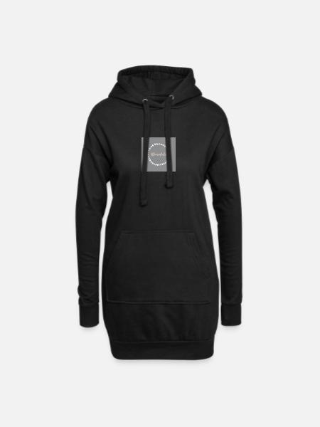Blumen - Hoodie-Kleid - Schwarz