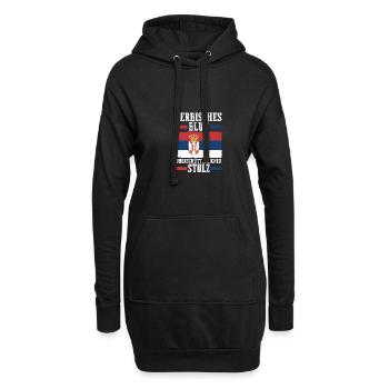 Serbe Serbe Serbie - Sweat-shirt à capuche long Femme - noir - Devant