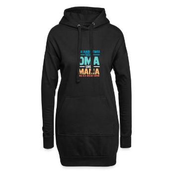 J’ai deux titres : Mamie et Maman - Sweat-shirt à capuche long Femme - noir - Devant