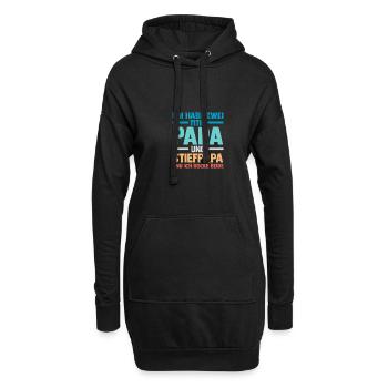 Ich Habe Zwei Titel Papa Und Stiefpapa - Hoodie-Kleid - Schwarz - Vorne