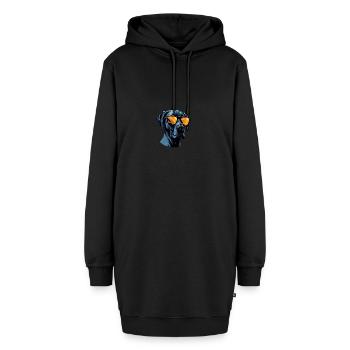 Dogue Allemand Chien Tête Portrait Cool - Sweat-shirt à capuche long Femme - noir - Devant