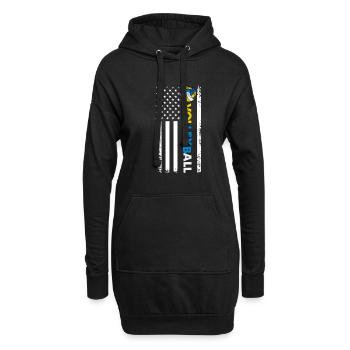 Volleyball USA Flagge Volleyballtrainer - Hoodie-Kleid - Schwarz - Vorne