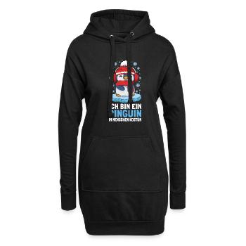 Pinguine Ich Bin Ein Pinguin - Hoodie-Kleid - Schwarz - Vorne