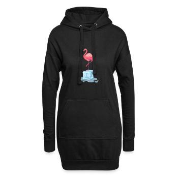 Bain de glace exotique Flamingo Bain de glace de natation d’hiver - Sweat-shirt à capuche long Femme - noir - Devant