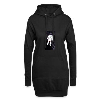 Un astronaute dans l’espace - Sweat-shirt à capuche long Femme - noir - Devant