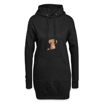 Chipmunks with full cheeks - Hoodie Dress - black - Front