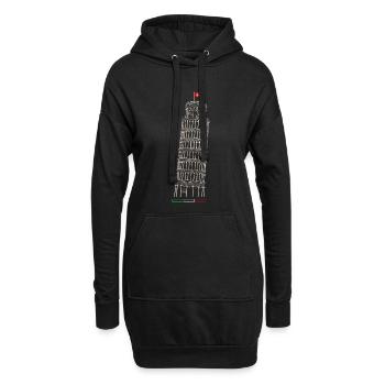 Schiefe Turm von Pisa - Hoodie-Kleid - Schwarz - Vorne