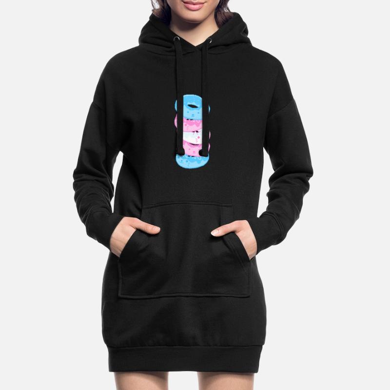 Trans Pride Cat 8-Bit Pixel Donut Stack Trans Sweat-shirt à capuche long Femme
