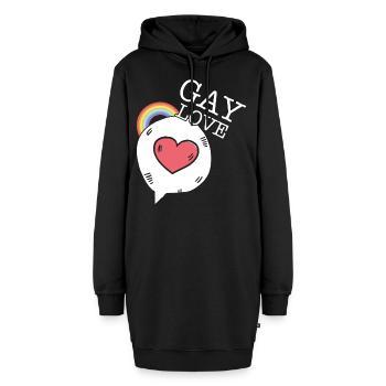 Schwul Liebe - Hoodie-Kleid - Schwarz - Vorne - AI Model Female 172 light (172cm)