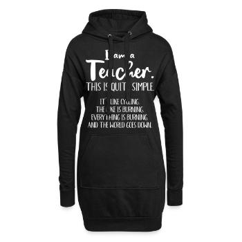 I am a teacher - Hoodie Dress - black - Front
