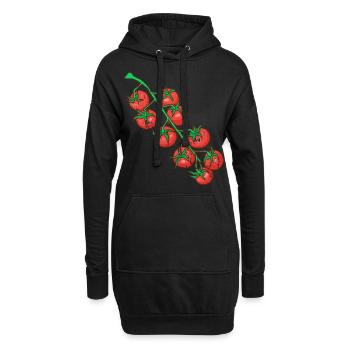Tomates de style grunge vintage rétro - Sweat-shirt à capuche long Femme - noir - Devant