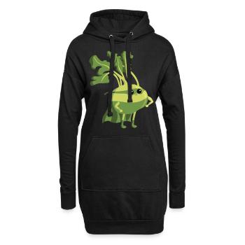 Kohlrabi Gemüse Superfood Vegetarier Vegan Held - Hoodie-Kleid - Schwarz - Vorne
