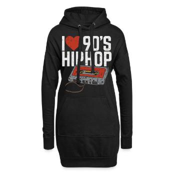 Hip Hop des années 90 - Sweat-shirt à capuche long Femme - noir - Devant