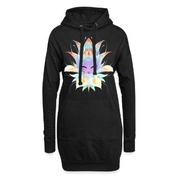 Blühende Fee - Hoodie-Kleid - Schwarz - Vorne