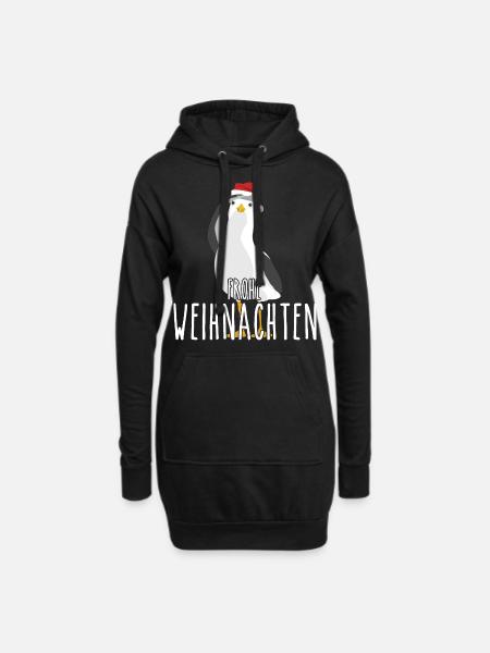 Frohe Weihnachten Norddeutschland Möwe - Hoodie-Kleid - Schwarz