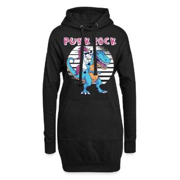 Punkrock Musik Punker Punkrock Irokesenschnitt - Hoodie-Kleid - Schwarz - Vorne