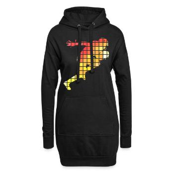 American Football Spieler Pixel Bunt USA Amerika - Hoodie-Kleid - Schwarz - Vorne