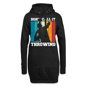 Kugelstoßen - Hoodie-Kleid - Schwarz - Vorne