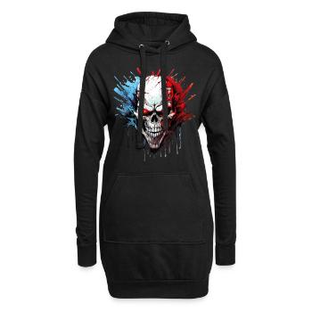 Totenkopf Totenschädel Skelett Motorrad Biker Gang - Hoodie-Kleid - Schwarz - Vorne