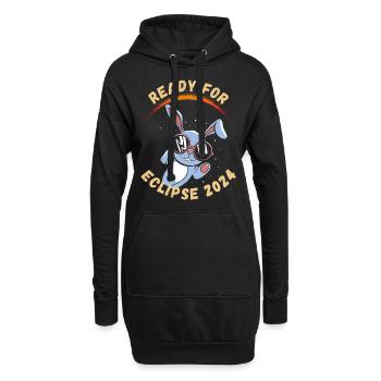 Prêt pour l’éclipse solaire de 2024 - Sweat-shirt à capuche long Femme - noir - Devant