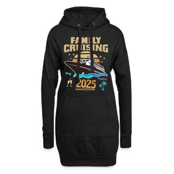 Familien Kreuzfahrt 2025 - Hoodie-Kleid - Schwarz - Vorne