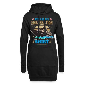 Voici ma chemise d’embarquement - Sweat-shirt à capuche long Femme - noir - Devant