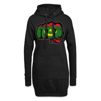 Poing du drapeau de la Mauritanie utilisé - Sweat-shirt à capuche long Femme - noir - Devant