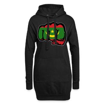 Poing du drapeau de la Mauritanie - Sweat-shirt à capuche long Femme - noir - Devant