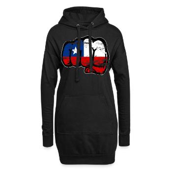 Chile Flagge Faust used - Hoodie-Kleid - Schwarz - Vorne