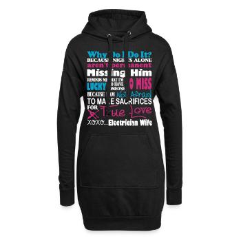 Sacrifices For True Love Electrician Wife - Hoodie Dress - black - Front