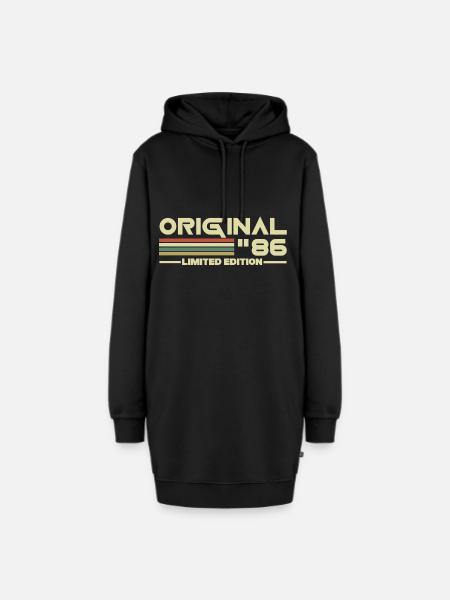 1986 - Hoodie-Kleid - Schwarz