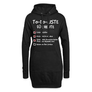 Bier to do Liste abgehakt - RAHMENLOS Geschenk - Hoodie-Kleid - Schwarz - Vorne