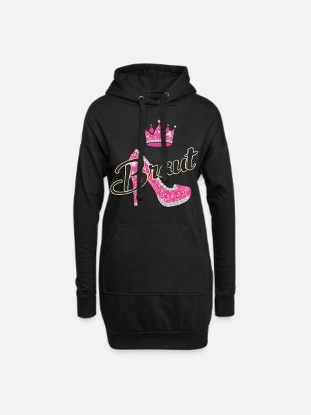 JGA - Braut Schuh - RAHMENLOS - Hoodie-Kleid - Schwarz