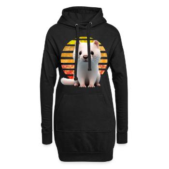 Furet Coucher de soleil - Sweat-shirt à capuche long Femme - noir - Devant